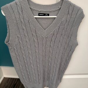 Gray Cable Knit Vest
